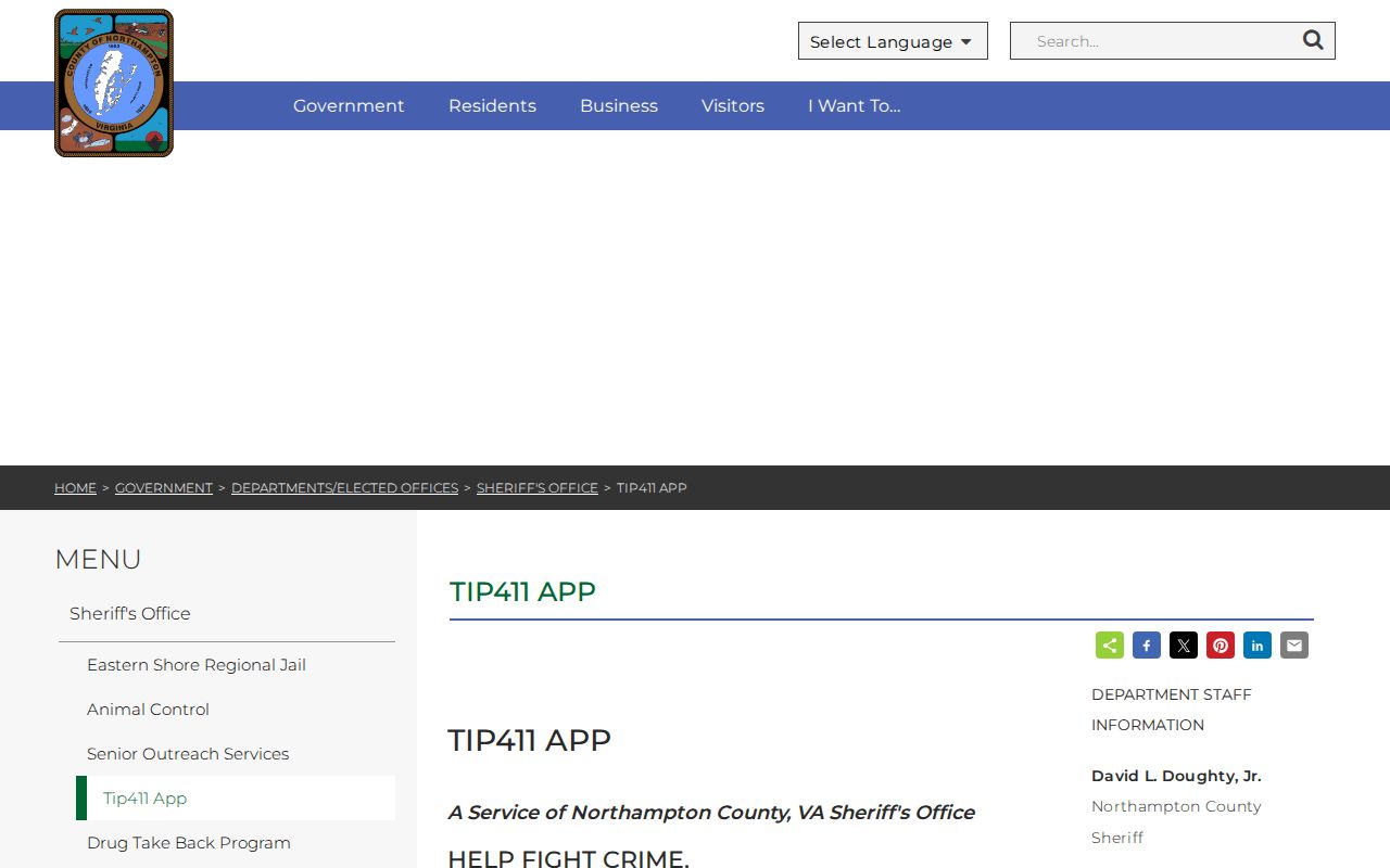Northampton County Sheriff app showing no 72-hour jail release archive